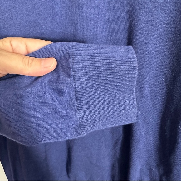 Peter Millar sz S pullover 1/4 zip sweater, blue with gray, fall, preppy - Picture 9 of 11